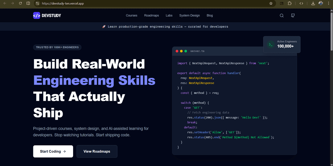 DevStudy project screenshot